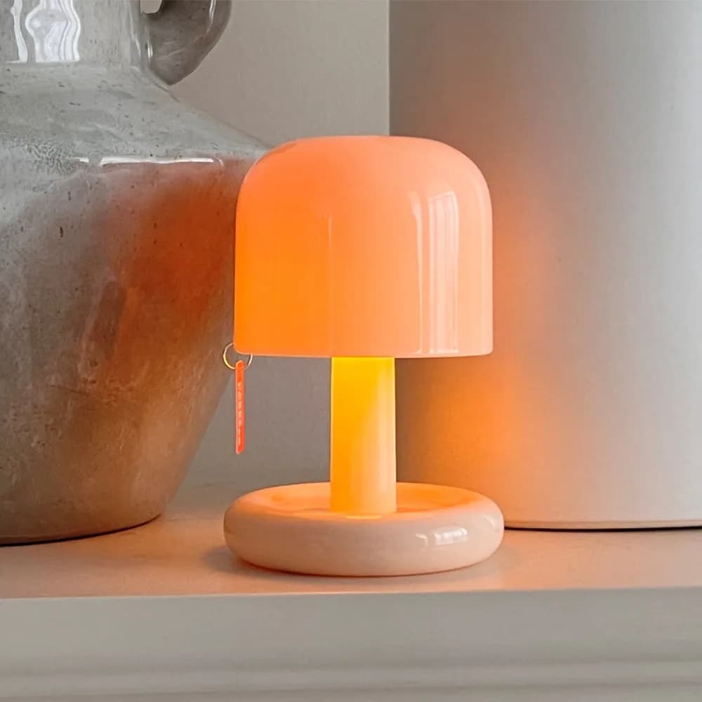 مصباح ليلي بغروب الشمس مصغر مكتبي إبداعي قابل للشحن عبر USB على شكل فطر إضاءة ليلية LED لمقهى البار ديكور المنزل غرفة النوم