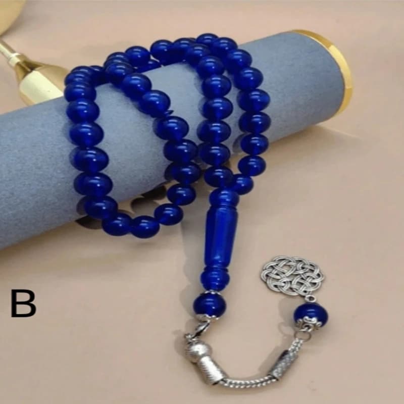 A men's bracelet with 45 pieces of 10mm Arab-style fashionable resin beads, suitable for all kinds of festivals and occasions - 3