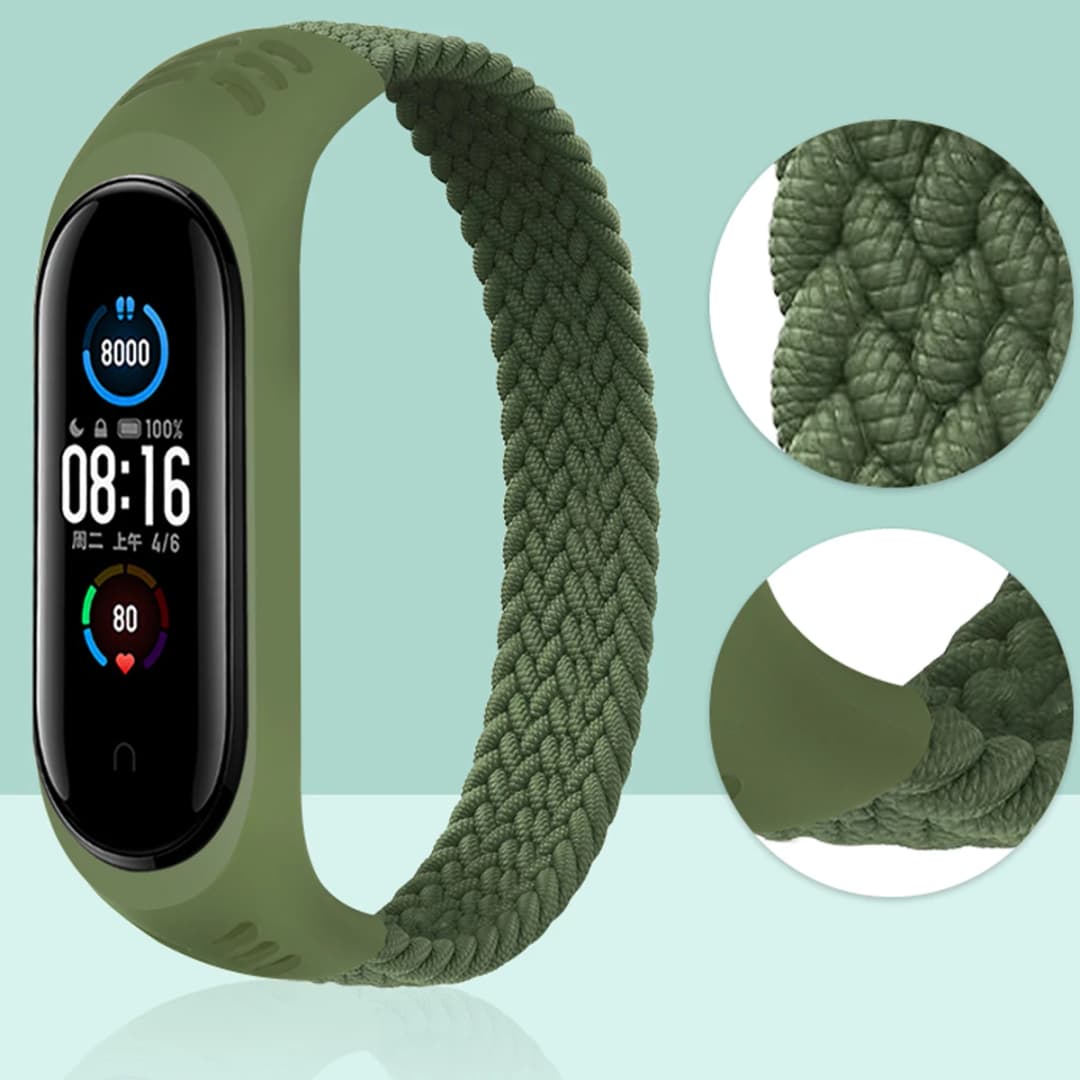 Braided Solo Loop for xiaomi Mi band 7 Watch Strap Nylon NFC Bracelet smart Miband6 belt correa on Mi band 7 8 6 5 4 3 watchband - 2