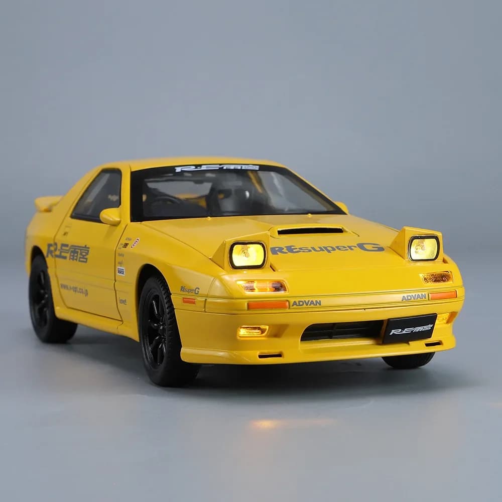 1:24 INITIAL D Mazda RX7 RX-7 Supercar Alloy Model Car Toy Diecasts Metal Casting Sound And Light Car Toys For Children Vehicle - 5