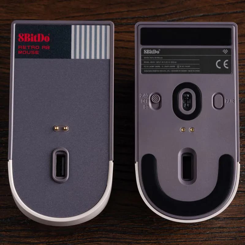 8BitDo فأرة Retro R8 مع مستشعر بصري PAW 3395 DPI 26K، فأرة لاسلكية 4K مع قاعدة شحن - إصدار N - 5