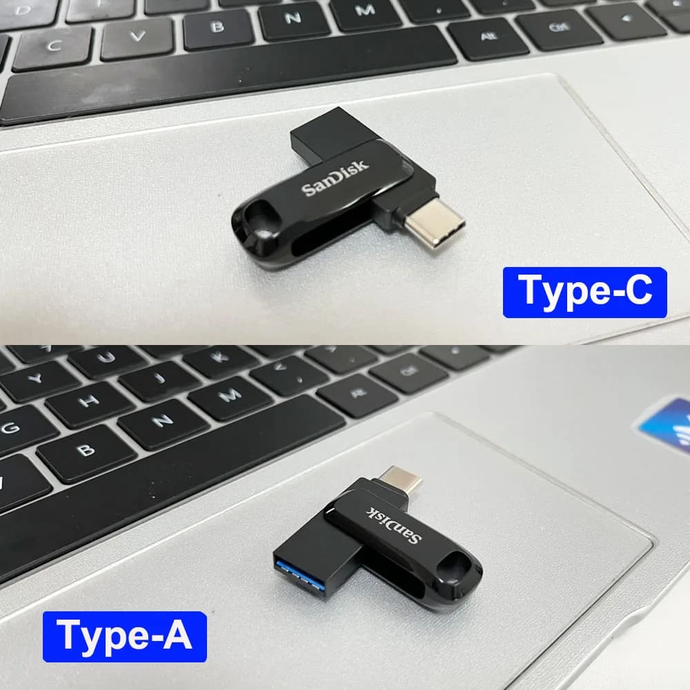 محرك أقراص فلاش SanDisk Ultra Dual OTG، USB 3.2 Type-C، سعات 64 جيجابايت و128 جيجابايت و256 جيجابايت و512 جيجابايت، سرعة تصل إلى 400 ميجابايت/ثانية، قرص ذاكرة فلاش للكمبيوتر - 4