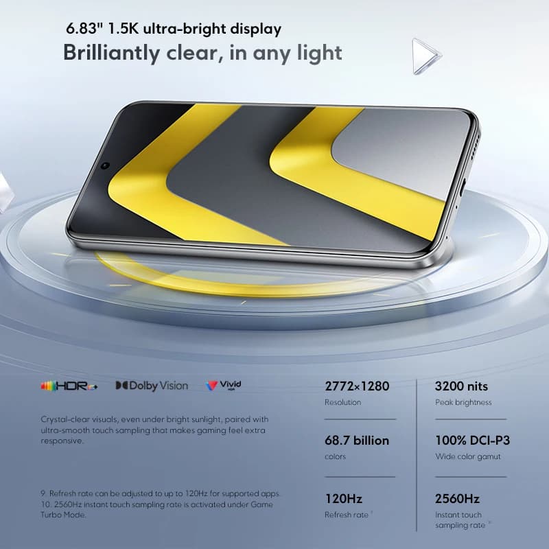 هواتف محمولة POCO M8 Pro 5G نسخة عالمية بمعالج Snapdragon 7s Gen 4 بشاشة 6.83 بوصة بدقة 1.5K ومعدل تحديث 120 هرتز وبطارية 6500 مللي أمبير وسعة شحن 100 واط وNFC - 6