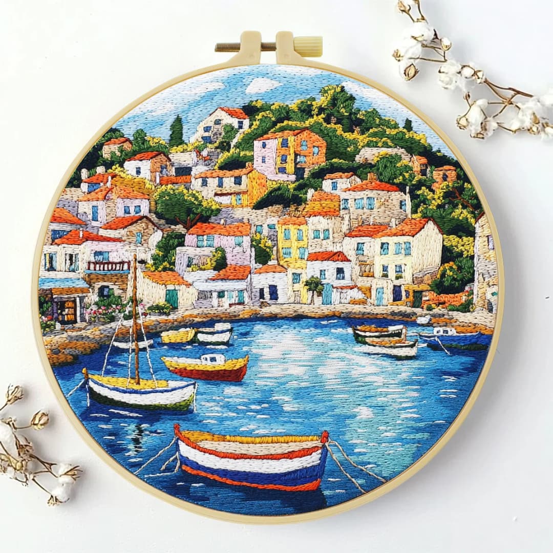 قطعة واحدة 20×20 سم/15×15 سم 7.87/6.3 بوصة عدة بدء التطريز عدة يدوية ديكور منزلي، سفينة، عدة تطريز - 3