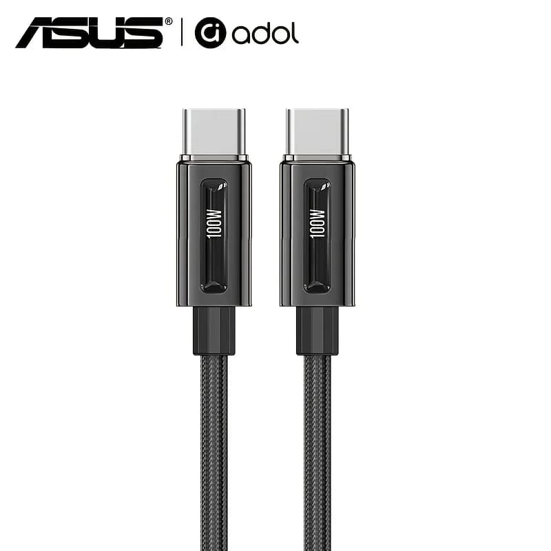 كابل ASUS Type C بقوة 100W لـ iPhone 15 شحن سريع USB C PD سلك شاحن لـ Macbook وSamsung وXiaomi كابل Type C USB C