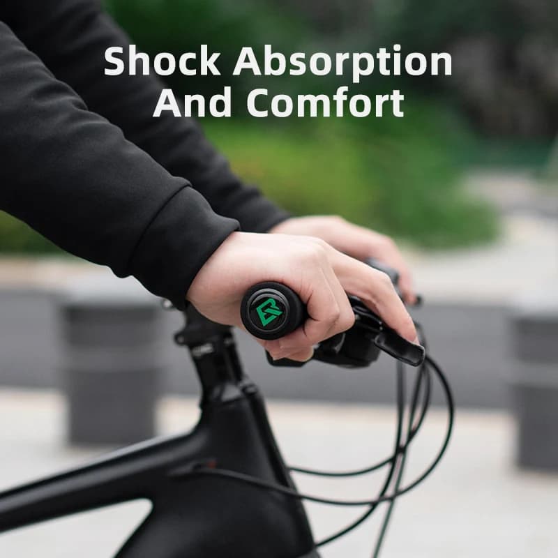ROCKBROS Cycling Grips Anti-skid Shockproof Silicone Sponge Handlebar Grips MTB Road Bike Grips Ultraight Cycling Handlebars - 2