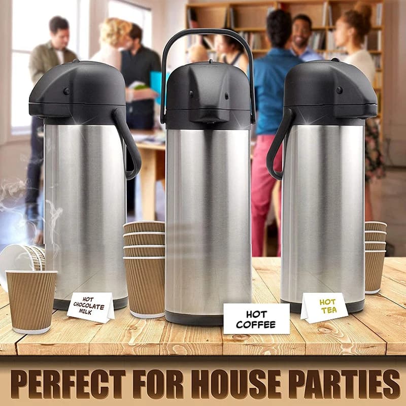 Airpot Hot & Cold Drink Dispenser, Coffee Dispenser, Stainless Steel Thermos Urn - 4