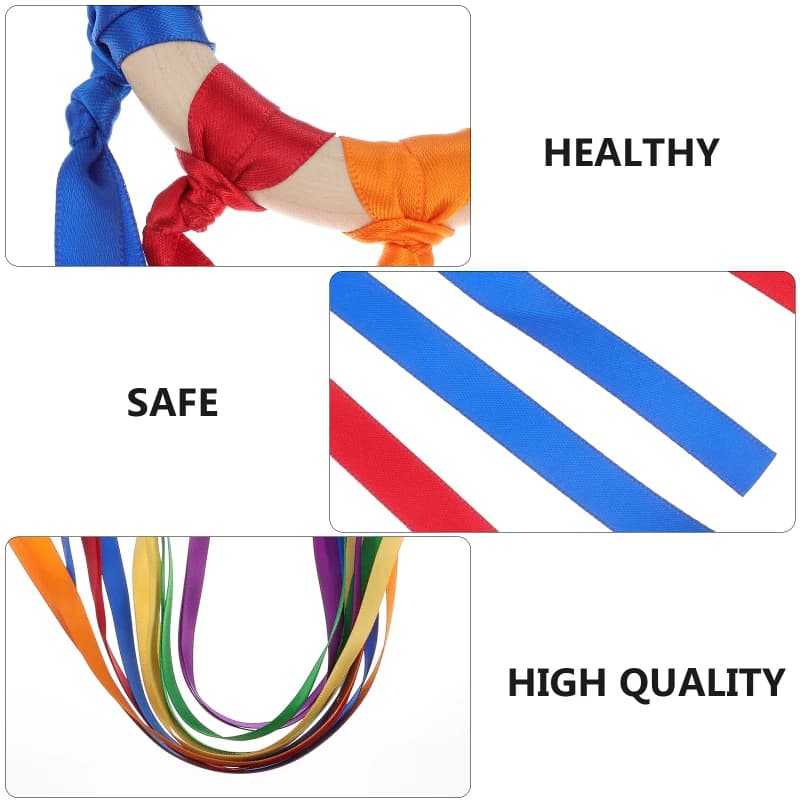 Montessori Style Sensory Toy BPA-free Non-toxic Baby Ribbon Ring Newborns Upwards Develop Colour Recognition Sensory Toy - 5