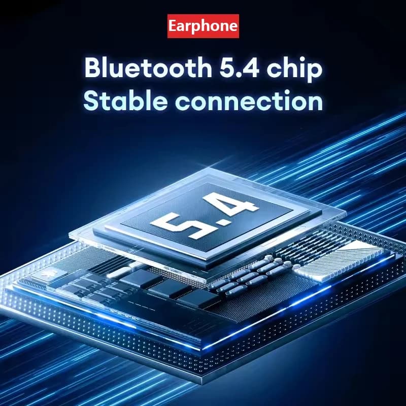 سماعات Lenovo XT53 الأصلية بلوتوث V5.4 - شاشة LED لعرض الطاقة، سماعات ألعاب، مقاومة للماء والعرق، سماعة لاسلكية محدثة - 5