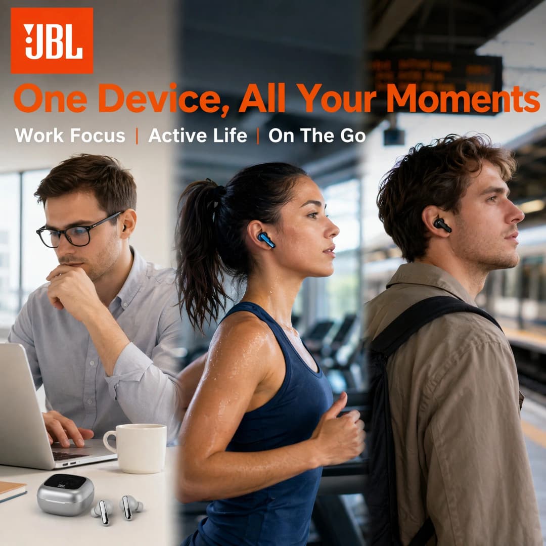 سماعات أذن لاسلكية JBL Live Beam 3 بتقنية البلوتوث، إلغاء الضوضاء، مناسبة للموسيقى والرياضة والفيديو، مع ميكروفون - 4