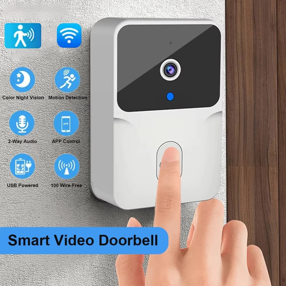 جرس باب ذكي بتقنية WiFi، نظام إنتركوم ثنائي الاتجاه، رؤية ليلية بالأشعة تحت الحمراء، مراقبة أمنية منزلية، كاميرا جرس الباب - 4
