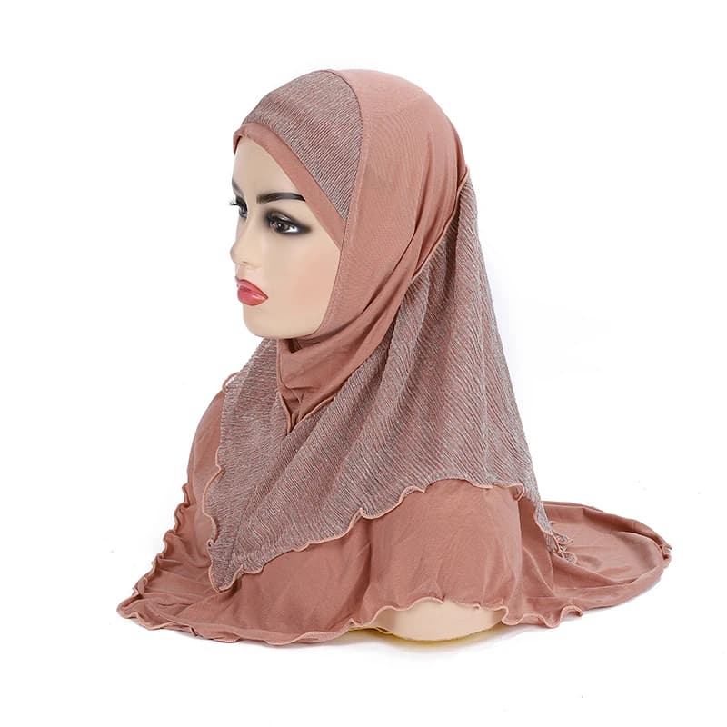 حجاب صلاة للبالغين أو الفتيات الكبيرات مقاس متوسط 70*60 سم، حجاب مسلم، وشاح حجاب إسلامي، قبعة، غطاء رأس أميرة