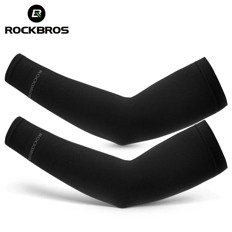 أكمام دراجة ROCKBROS من الحرير الجليدي، أكمام صيفية للدراجات الهوائية، حماية للذراعين أثناء ركوب الدراجات، حماية من أشعة الشمس فوق البنفسجية، أكمام رياضية للدراجات الجبلية والطرق