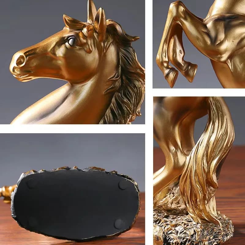 European Style Home Resin Victory Horse Statue, Living Room ，Cabinet,Office Desktop Decoration  Animal Figurines - 5