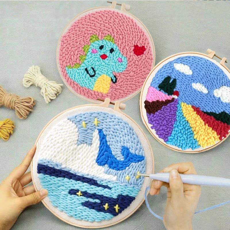 مجموعة تطريز يدوية DIY - نمط حيوانات - عدة خياطة سهلة وممتعة - فنون الغزل والرسم للمبتدئين - 3