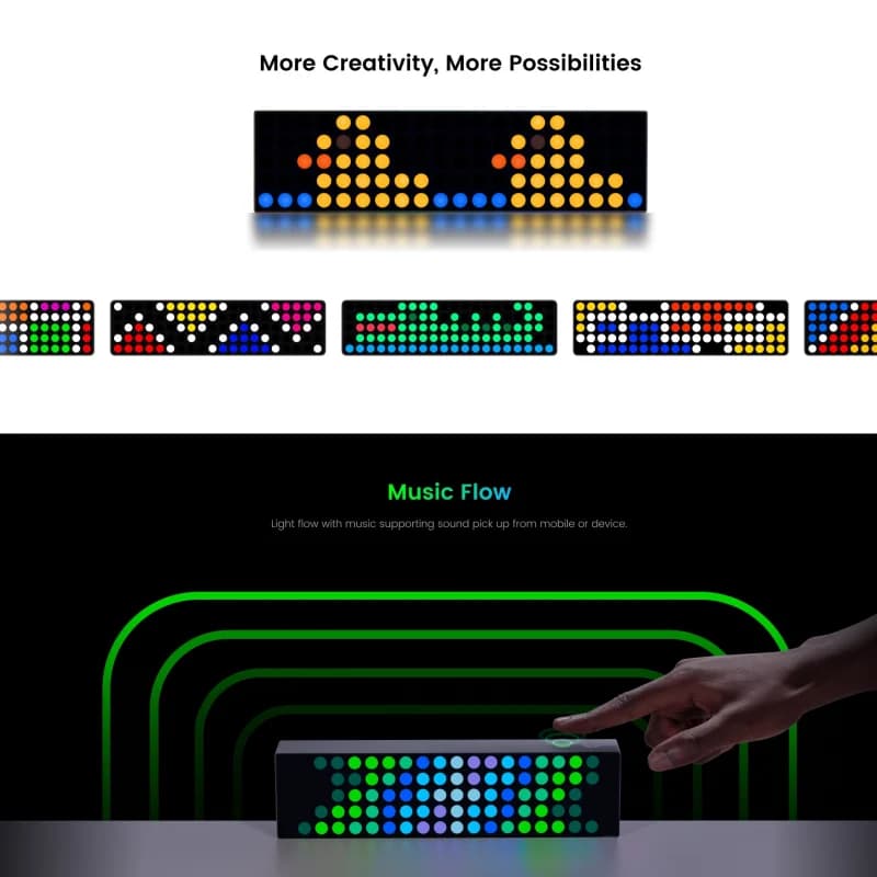 مكعب إضاءة ذكي من Yeelight، إضاءة ديناميكية RGB، إعدادات مسبقة للساعة والحروف والرموز التعبيرية، تحكم صوتي، متوافق مع Apple Home وGoogle وAlexa - 4
