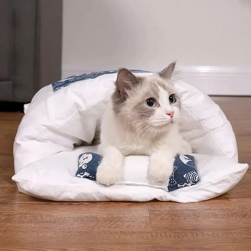 Kawaii القابلة للإزالة سرير القطط منزل لوازم المنزل المنتجات للقطط الكبار سرير كلب كبير بيت القط الكهف طعام مريح لطيف - 4