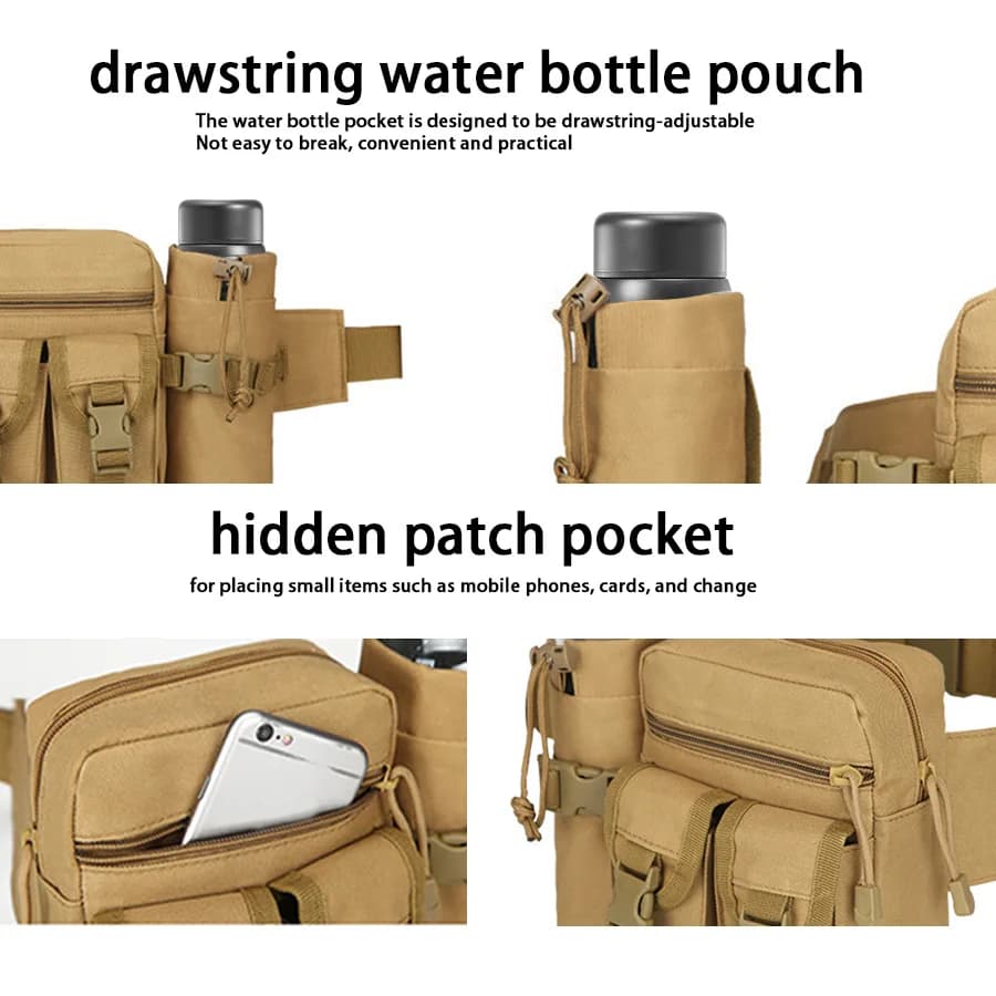 Multi-sport water bottle waist bag is detachable and suitable for outdoor sports such as mountaineering, camping, and hiking - 6
