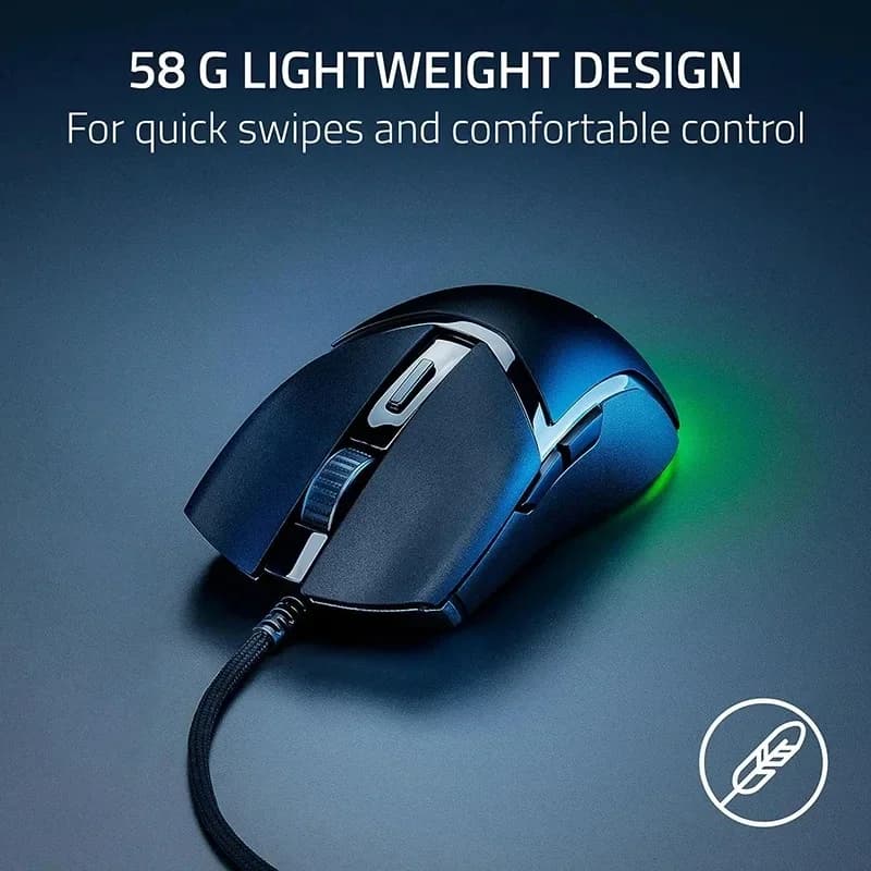 ماوس Razer Cobra جديد أصلي 58g خفيف سلكي للألعاب مفاتيح بصرية إضاءة RGB وهمية مصغرة للحاسوب - 6