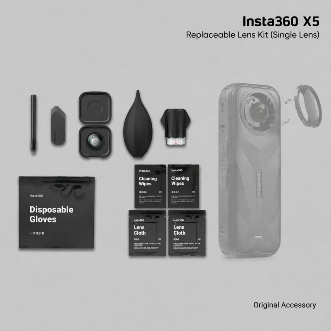 مجموعة عدسة استبدال Insta360 X5 عدسة واحدة بصرية HD استبدال ملحقة رسمية