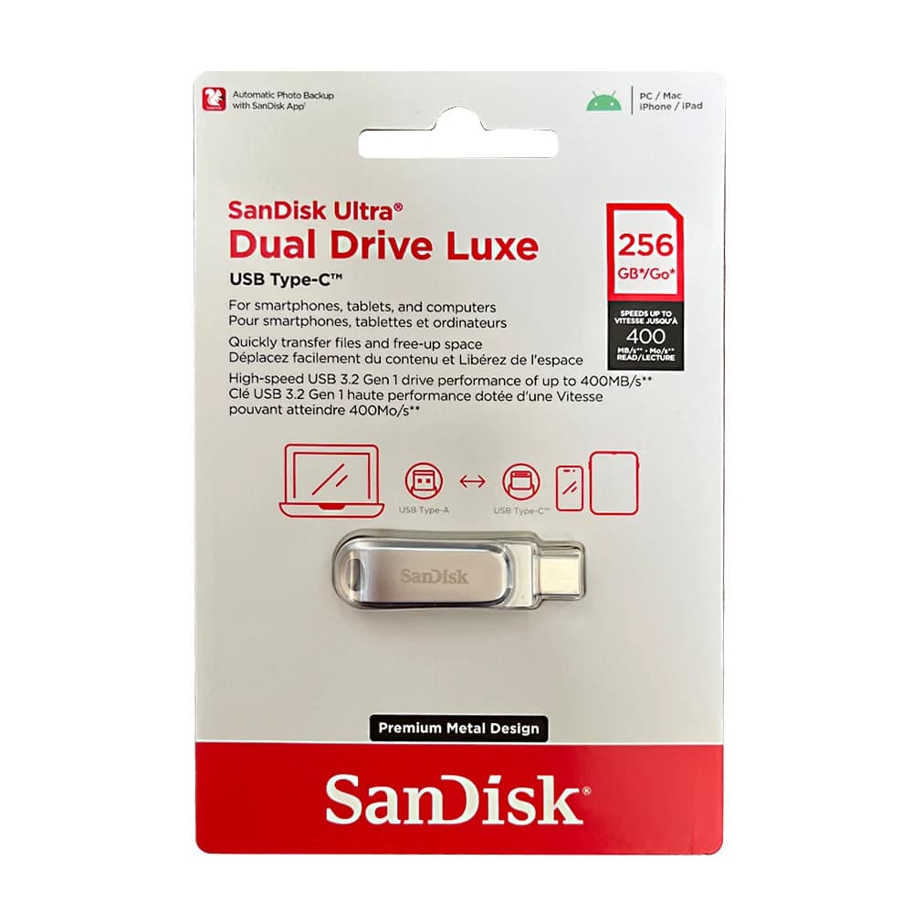 SanDisk SDDDC4 Ultra Dual Drive Luxe USB 3.2 فلاش درايف 64 جيجابايت Type C 128 جيجابايت 256 جيجابايت 512 جيجابايت معدن Type A OTG 2 في 1 فلاش درايف - 6