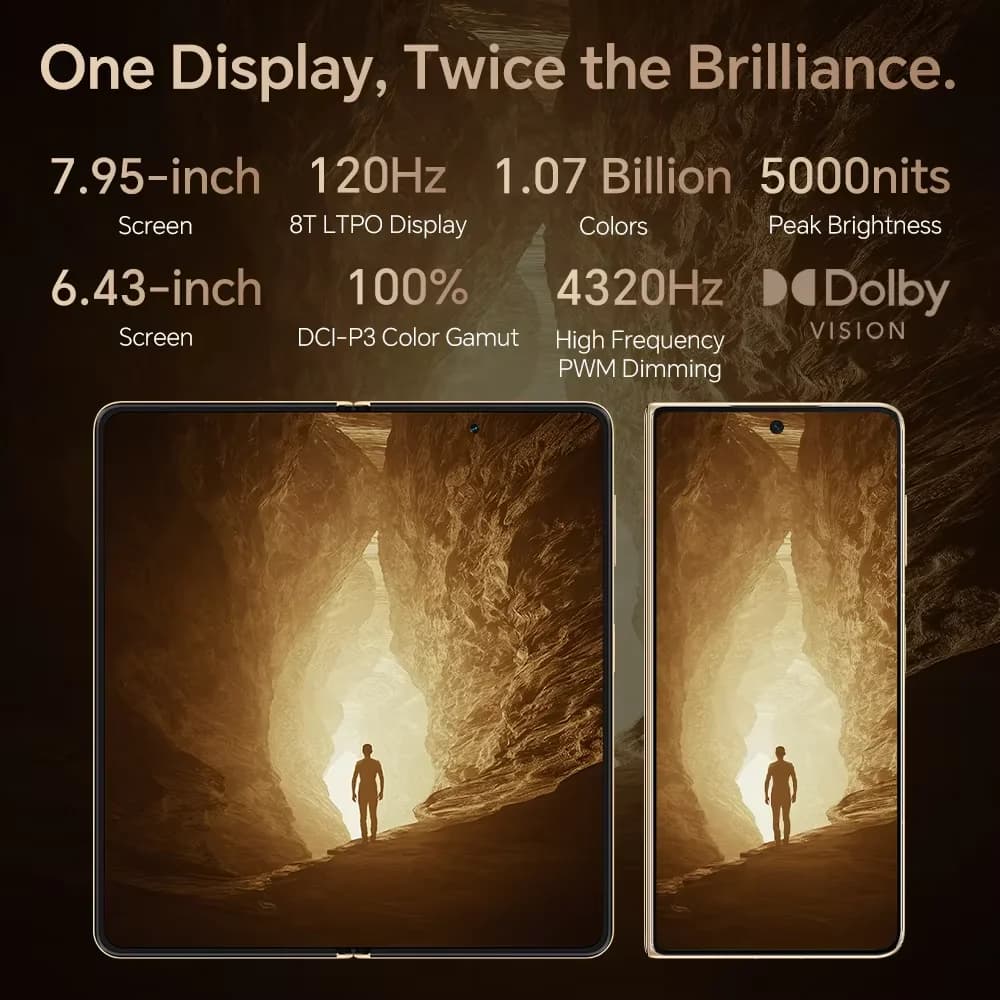 هونر ماجيك V5 الإصدار العالمي هاتف ذكي 5G بمعالج سنابدراجون 8 إيليت وشاشة OLED قابلة للطي 7.95 بوصة وبطارية 5820 مللي أمبير تدعم الشحن السريع 66 واط مع eSIM - 3