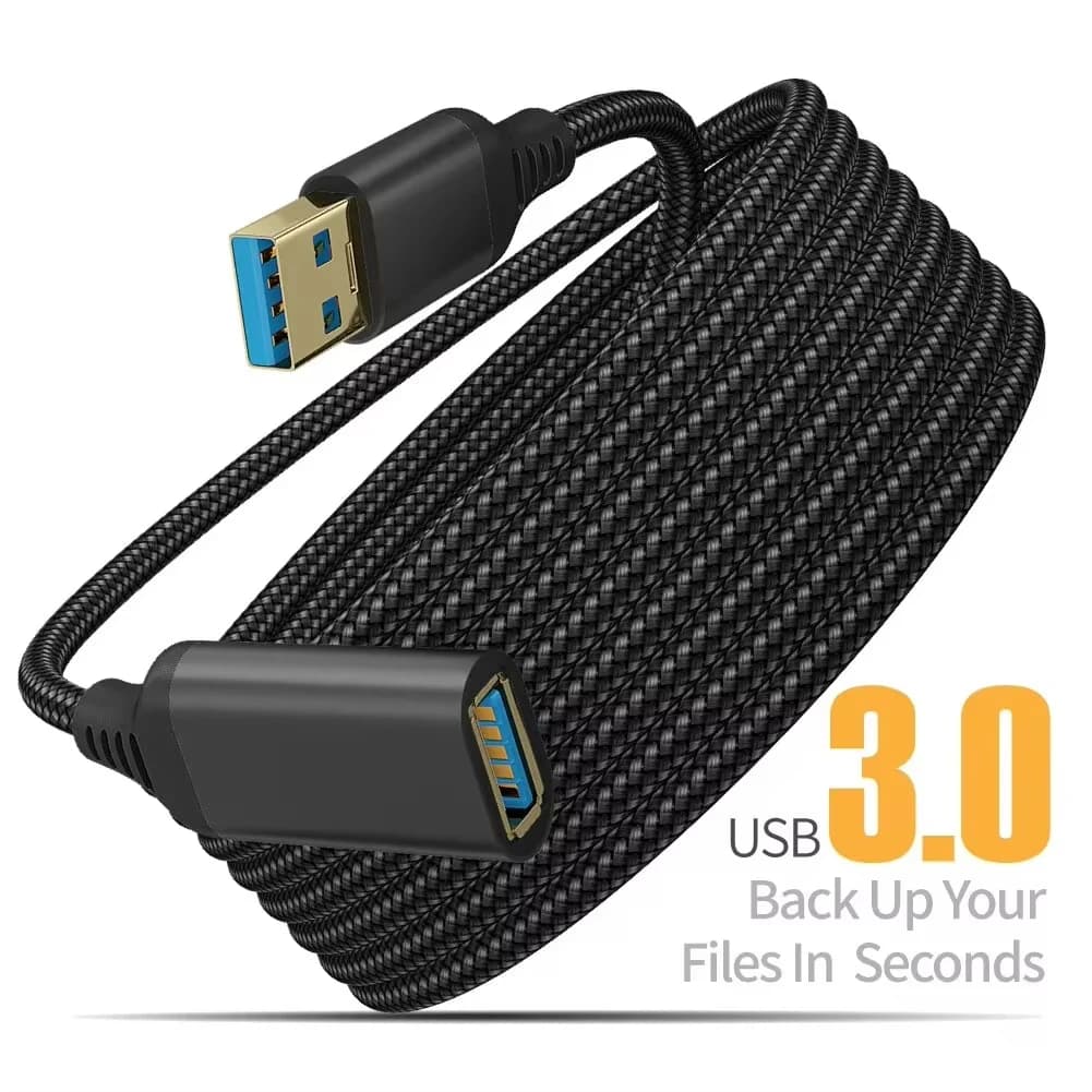 NNBILI كابل تمديد USB3.0 بطول 0.5-3 متر من أنثى إلى ذكر سلك موسع عالي السرعة لنقل البيانات للكمبيوتر المحمول وألعاب الكمبيوتر - 2