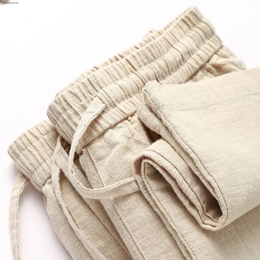 Natural Linen Cotton Linen Straight Leg Casual Pants Breathable Loose Fit Comfortable Leisure Style Commute Style Pocket Detail - 4