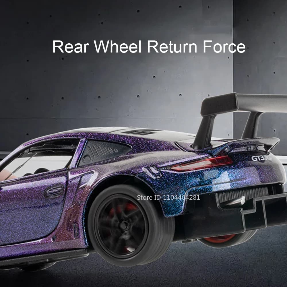 1:32 911 GT3RS Panamera Alloy Miniature Model Toys Diecast Doors Opened Sound Light Rubber Tires Vehices for Boy's Birthday Gift - 3