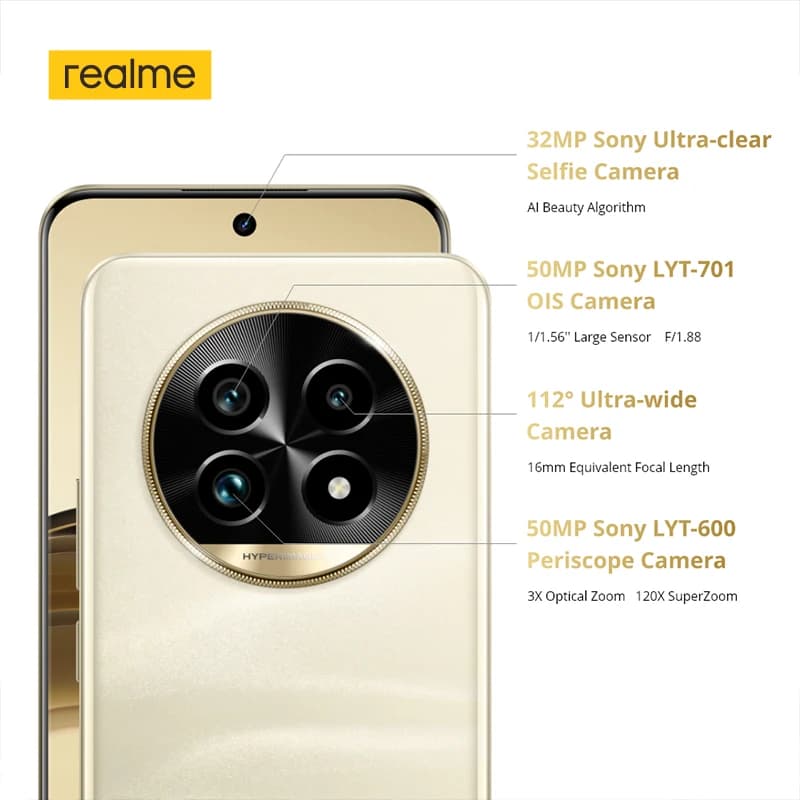 هاتف ذكي realme 13 Pro Plus إصدار عالمي، معالج Snapdragon 7s Gen 2 5G، كاميرا Sony LYT-600 Periscope مع مثبت صورة بصري، تصوير ذكاء اصطناعي، NFC - 3