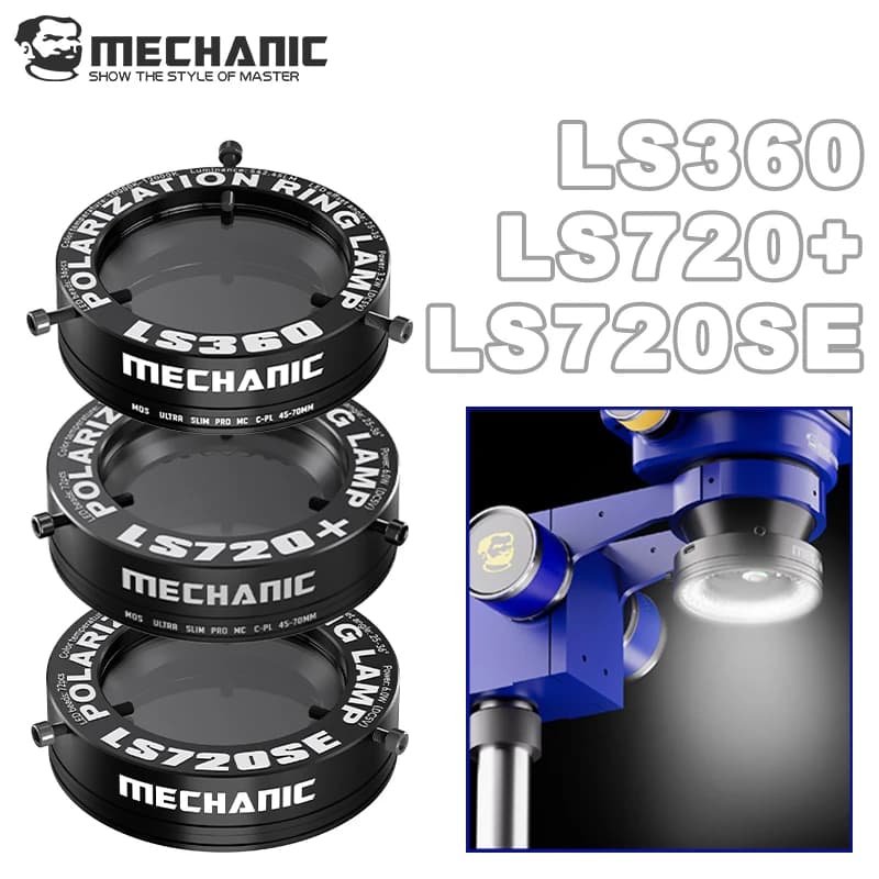 【ميكانيك】 LS720+ LS360 إضاءة حلقة مجهر مصباح حلقة مستقطب يزيل الانعكاس لإصلاح اللحام مجاهر ستيريو