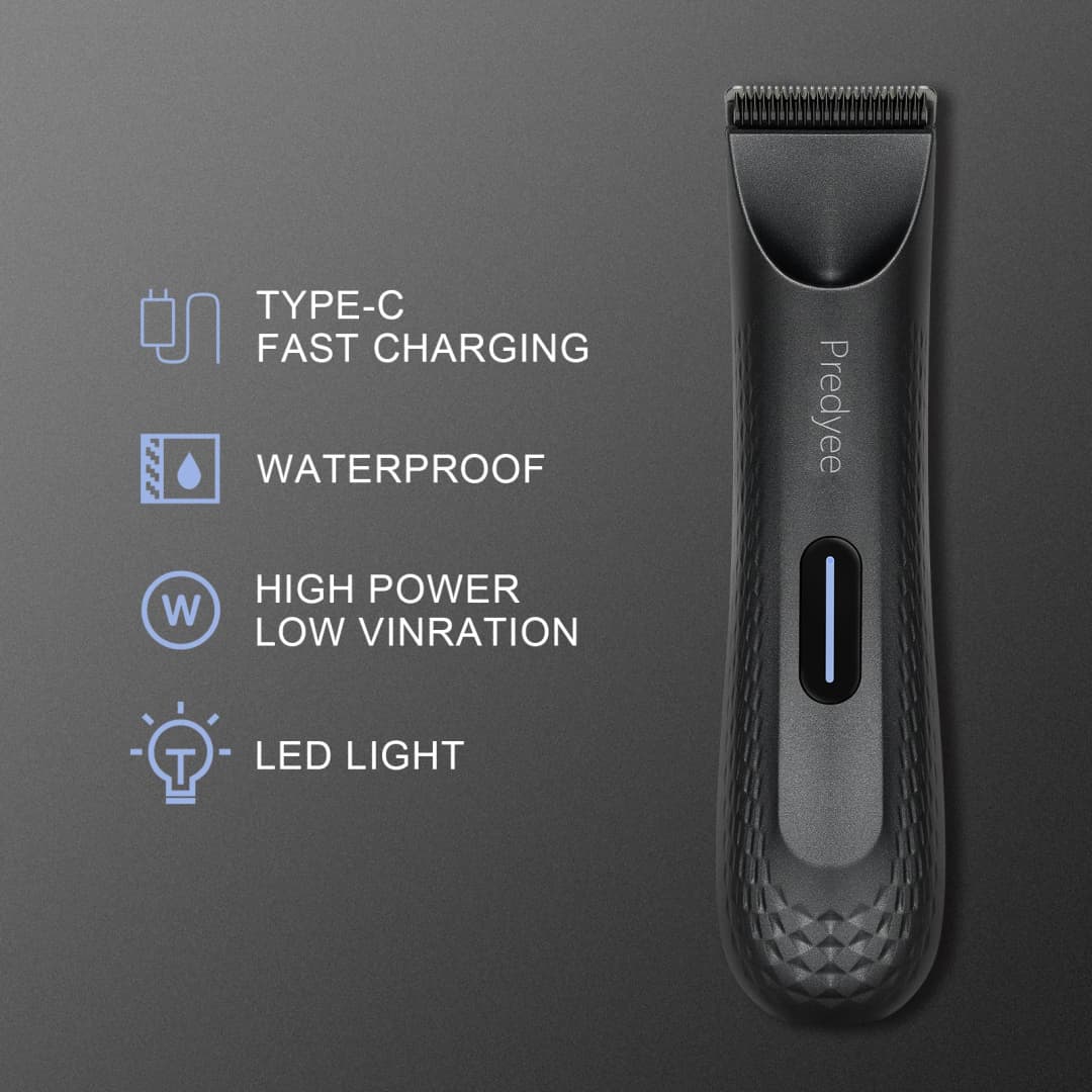 Electric Groin Hair Trimmer for Men,Body Groomer & Pubic Waterproof Hair Trimmer,Replaceable Ceramic Blade - 3