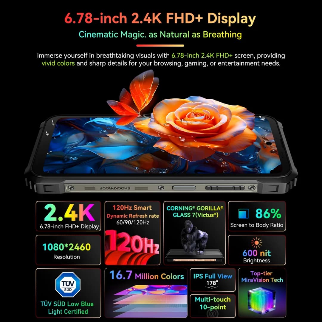 Blackview BL9000 Rugged Phone 24GB RAM+512GB ROM Global Version Telephone Portable 8800mAh 120W Fast Charge Android 5G Smartphon - 4