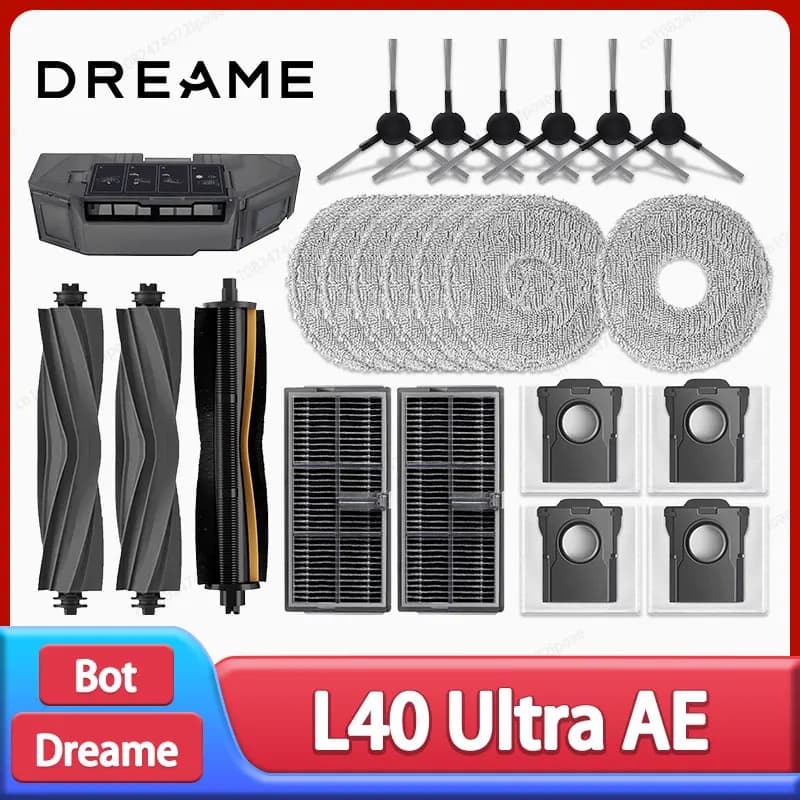 إكسسوارات مكنسة روبوت دريم L40 ألترا AE / L40 ألترا CE فرشاة جانبية رئيسية ممسحة قماش فلتر هيبا كيس غبار قطع غيار