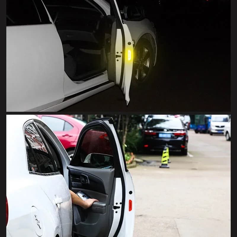 4Pcs/Set Car sticker Door Safety Warning Reflective Stickers  Reflective Strip Warning Luminous Universal Accessories - 5