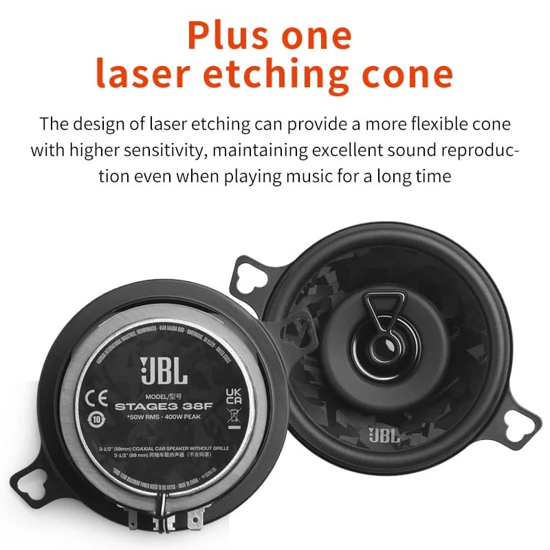 سماعة سيارة JBL مقاس 3.5 بوصة محورية، مع تويتر وميد رينج Stage 3، سماعة ستيريو أصلية رسمية من JBL مقاس 3.5 بوصة GX328 - 3