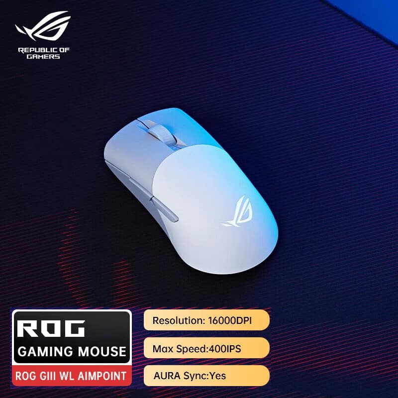 ماوس ألعاب لاسلكي ASUS ROG AimPoint 36k Sensor بتقنية البلوتوث وثلاثة أوضاع ووزن 75 جرام - 2