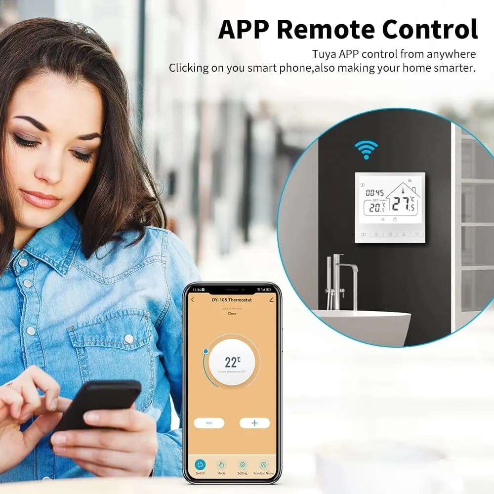 ترموستات Tuya الذكي WiFi جهاز تحكم في درجة حرارة سخان المياه/الغاز لتدفئة الأرضيات الكهربائية يعمل مع Google وAlexa وYandex وAlice - 2