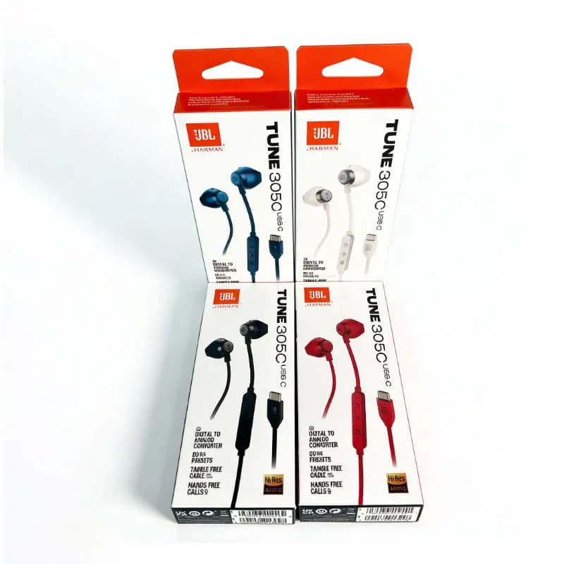 سماعات أذن سلكية JBL TUNE305C Type C نصف داخل الأذن سماعات ستيريو HiFi للهواتف الذكية التي تعمل بنظام أندرويد - 2