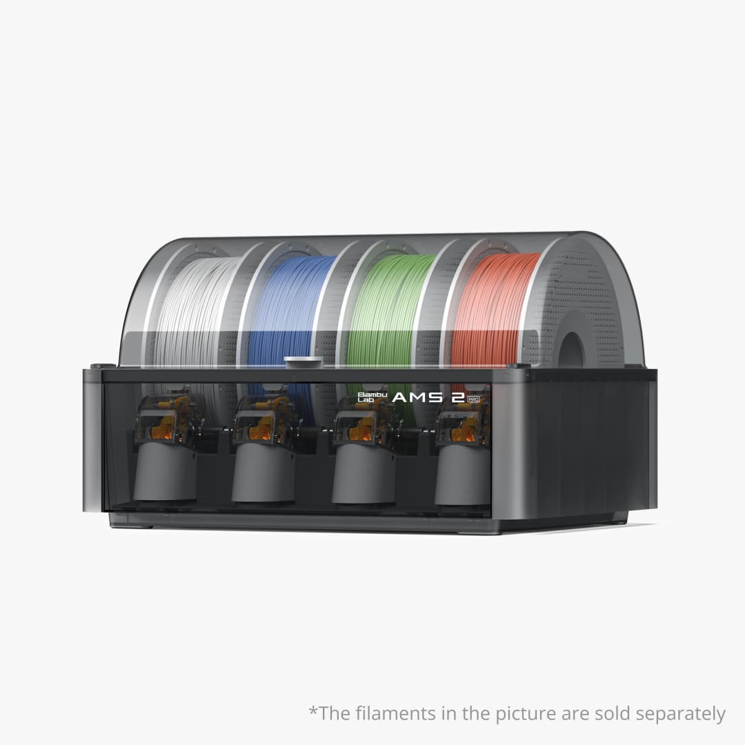 نظام Bambu Lab AMS 2 Pro التلقائي لتجفيف الخيوط عند 65°C، مغذي 4 فتحات لطرازات X1C وP1S وA1