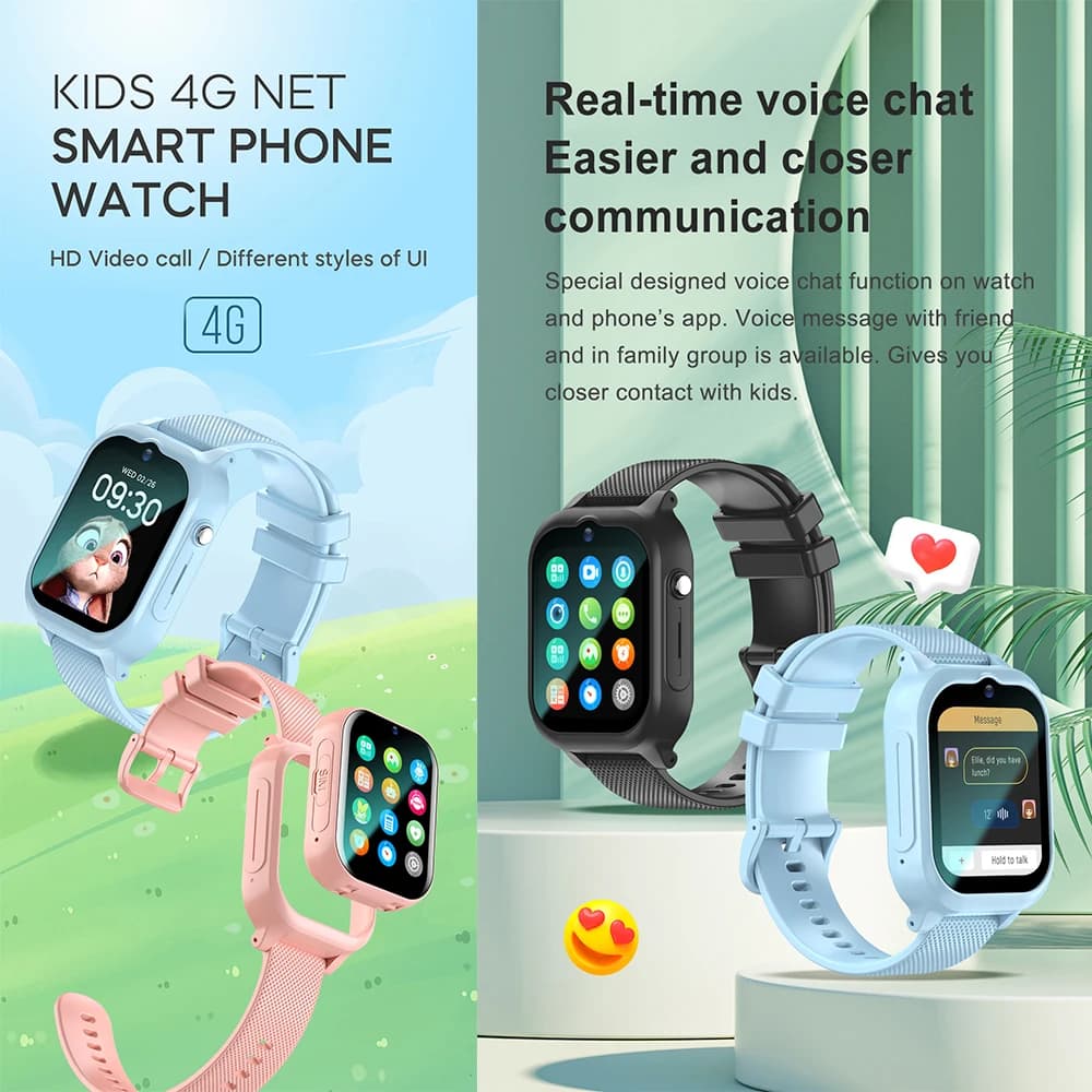 ساعة ذكية جديدة للأطفال 4G GPS WIFI مكالمة فيديو SOS الطفل Smartwatch كاميرا مراقبة الصوت المقتفي موقع ساعة الهاتف - 2