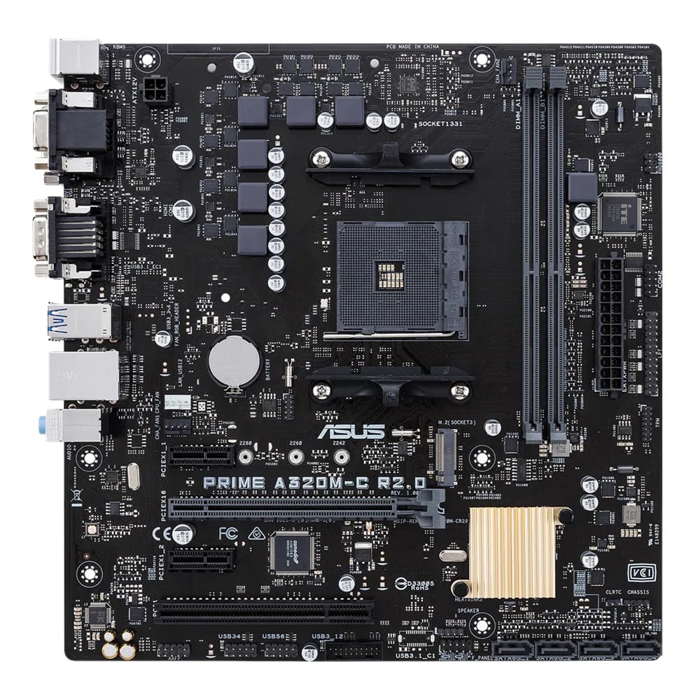 ASUS PRIME A320M-C R2.0 Motherboard Support Ryzen 5 2600X 3600 5600G 5600X3D CPU DDR4 3200MHz AMD A320 M.2 NVME AM4 Mainboard - 3