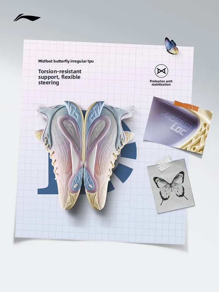 LI NING DLO 1 LASAIER1ST أحذية كرة سلة للرجال، خفيفة الوزن، قابلة للتنفس، مقاومة للانزلاق، ماصة للصدمات، أحذية رياضية منخفضة - 2