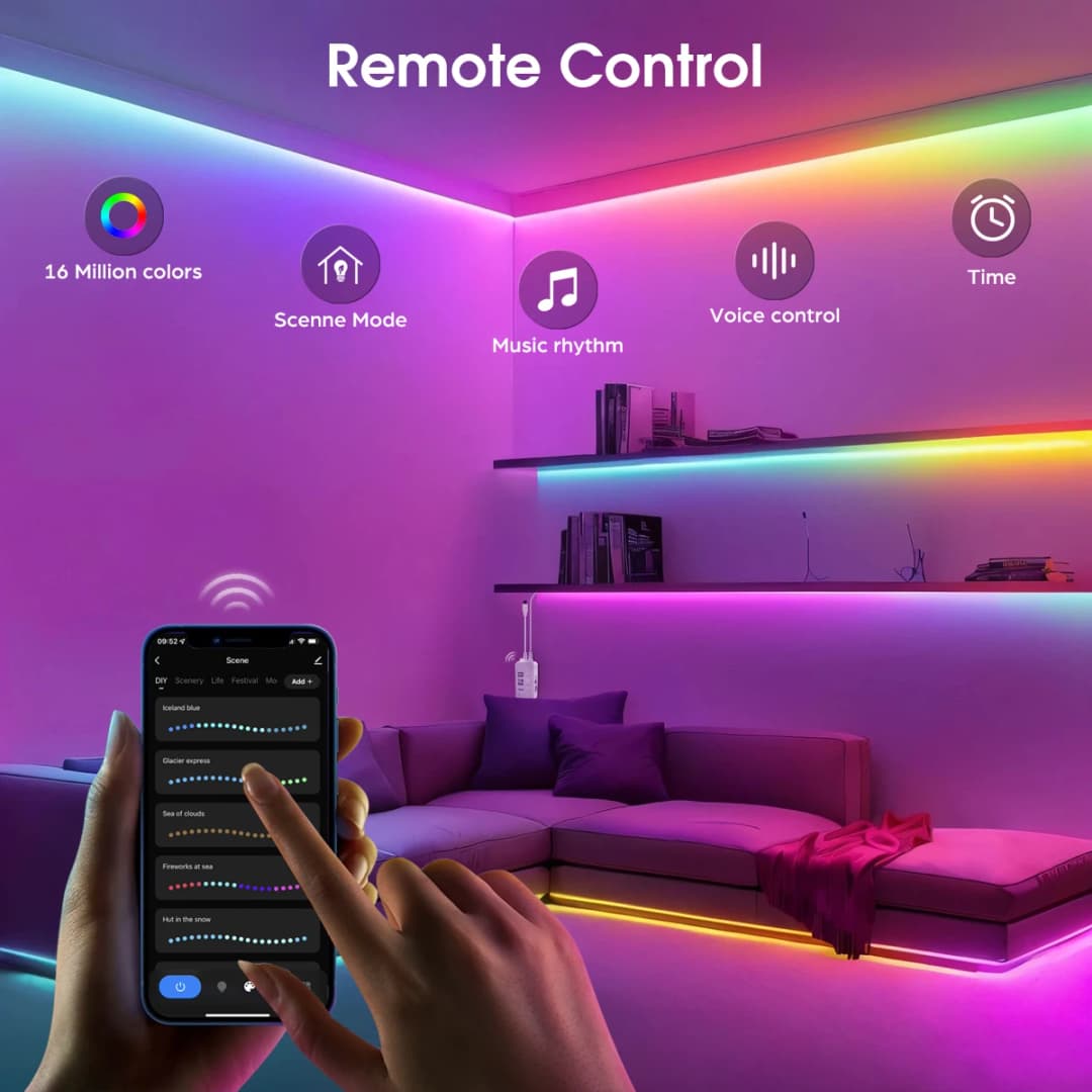 Tuya Smart WIFI RGBIC COB LED Strip Light Tape Addressable WS2811 IC Flexible RGB Neon LED Light 12V APPControl for Alexa Google - 6
