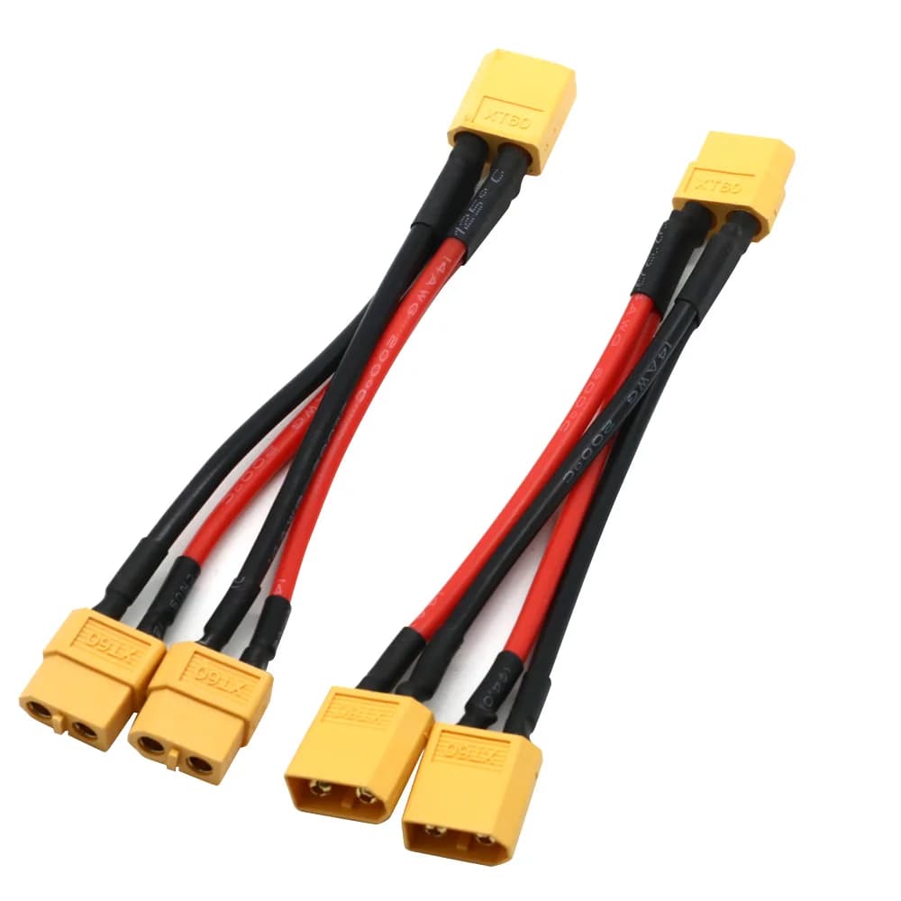 XT60 موصل البطارية المتوازي كابل ذكر/أنثى تمديد مزدوج Y الفاصل/ 3-Way 14AWG سلك السيليكون لمحرك بطارية RC - 4