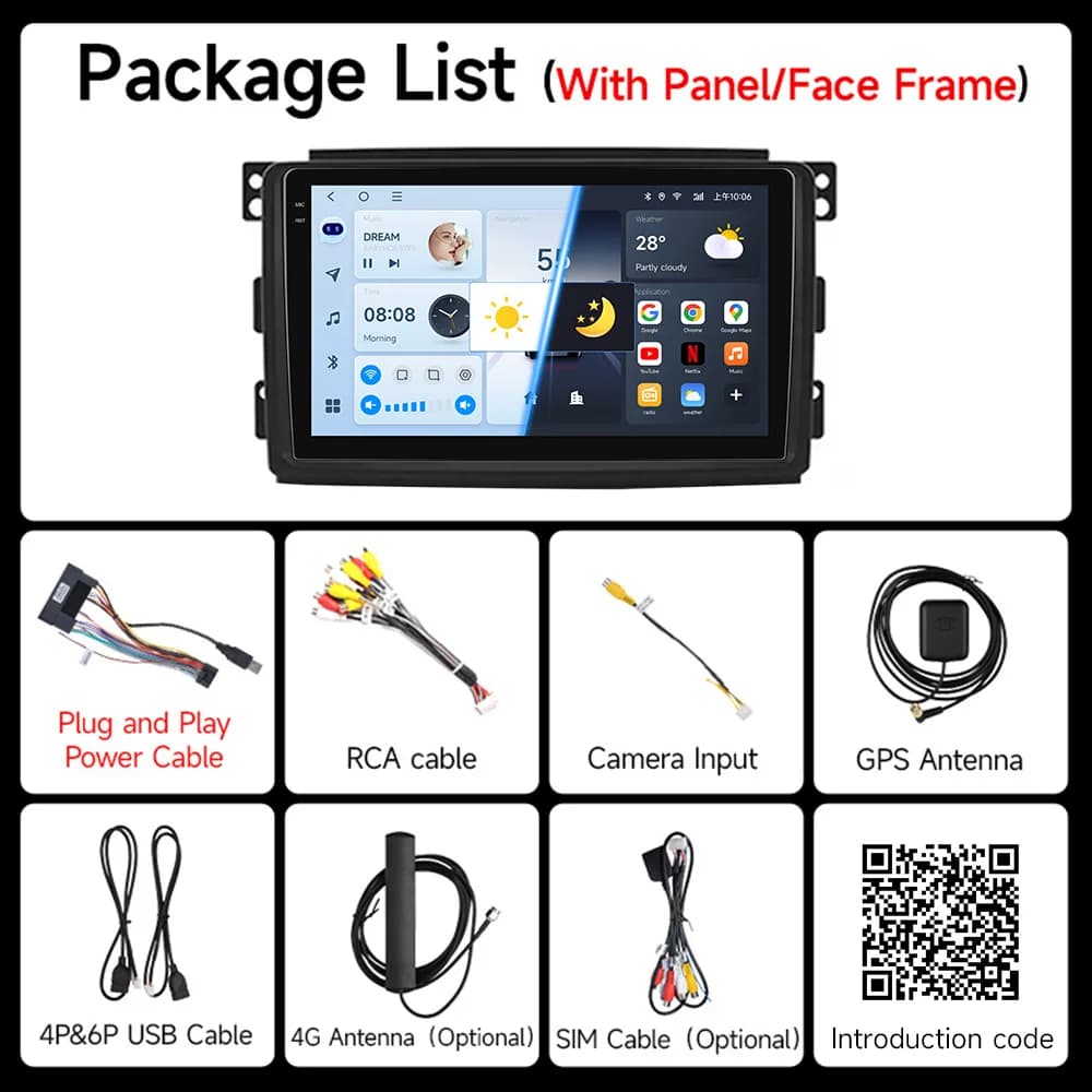 JIUYIN Android Auto Radio Smart Fortwo 451 2005 - 2015 Wireless Carplay 4G Car Multimedia GPS 2din autoradio - 5