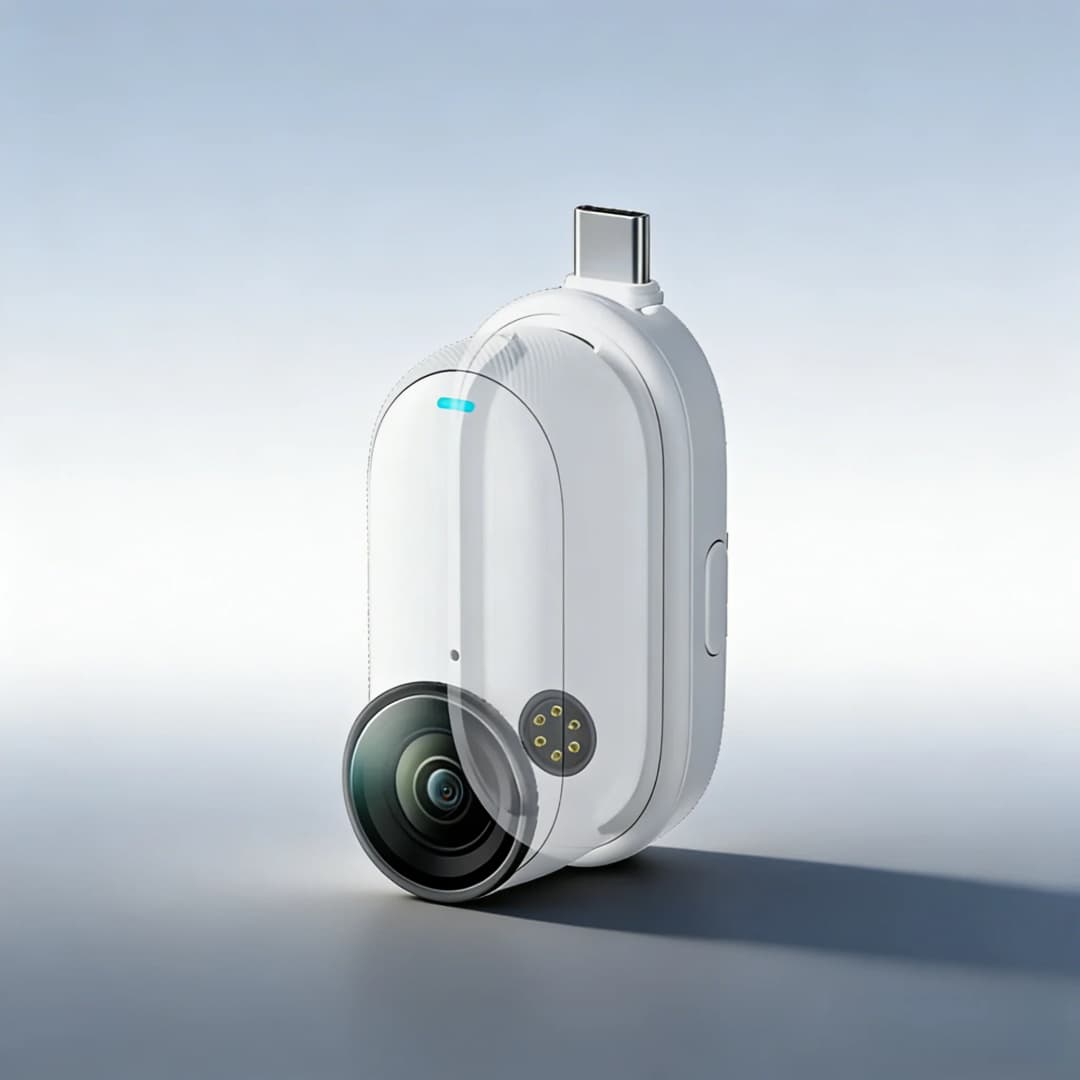 قارئ سريع رسمي Insta360 GO 3/GO 3S، يدعم Type-C و Lightning، نقل الملفات + محول شحن مباشر