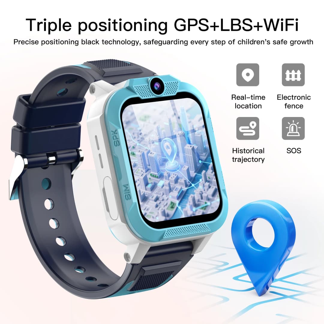 ساعة ذكية للأطفال Blackview Z40 Pro تحديد مواقع ثلاثي LBS+WiFi+GPS بطارية كبيرة 850mAh مكالمات فيديو 4G ساعة هاتف ذكية - 2