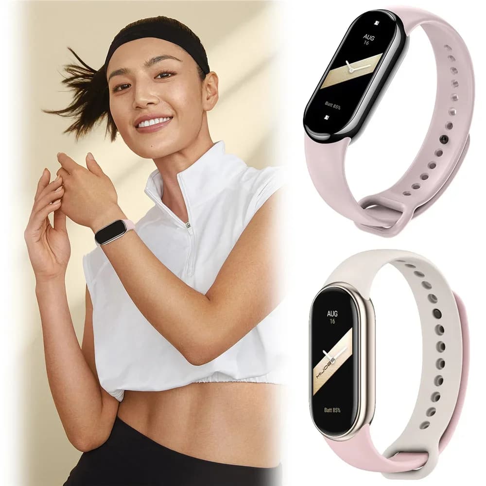 حزام رياضي لشاومي Mi Band 8-9 NFC، استبدال Miband8، سوار سيليكون، حزام ذكي مقاوم للماء، إكسسوارات Mi Band 8 - 4