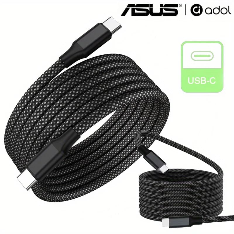 كابل ASUS PD 60W من USB C إلى USB Type C للشحن السريع ونقل البيانات لهواتف iPhone 15 و16Pro وHuawei وSamsung وXiaomi
